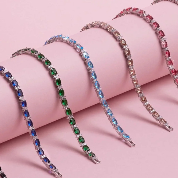 ❤️Women Sliver CZ Tennis Bracelet  - Round 2.50mm White CZ Silver over Brass - Picture 8 of 9